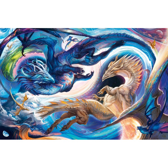 Puzzle  Ravensburger-00813 Gigantesque Festival de Dragon du Jour et de la Nuit