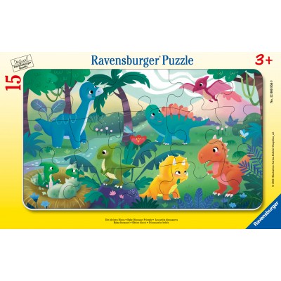 Ravensburger-00856 Puzzle Cadre - Les Petits Dinosaures