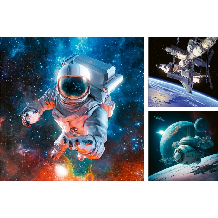 Ravensburger-00860 3 Puzzles - Aventure dans l'Espace