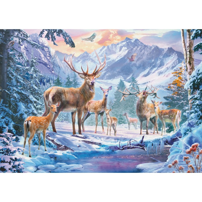 Puzzle  Ravensburger-00888 Chevreuils Et Cerfs