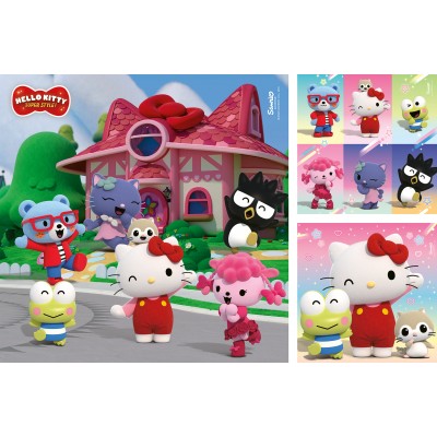 Ravensburger-01035 3 Puzzles - Hello Kitty