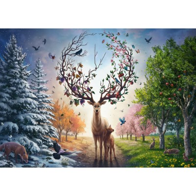 Puzzle Ravensburger-01088 Le Cerf Magique et les Quatre Saisons