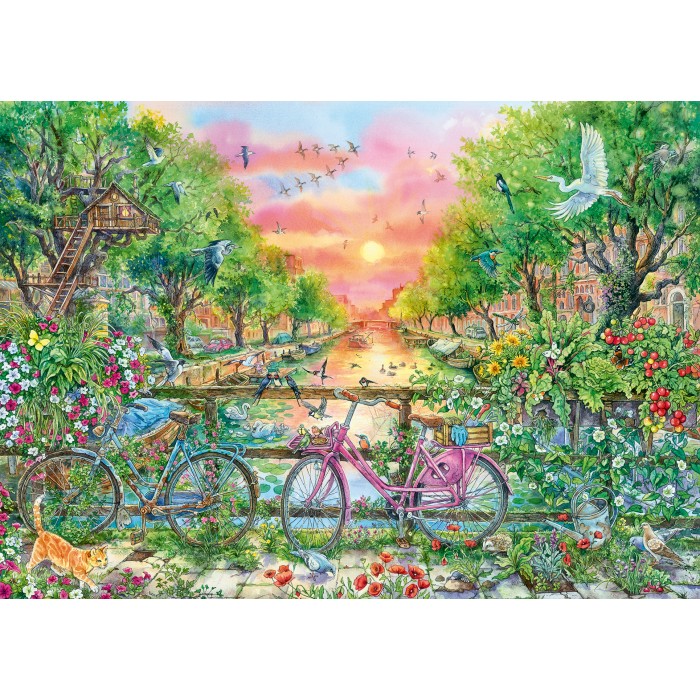 Puzzle  Ravensburger-01089 Des Vélos de Rêve à Amsterdam