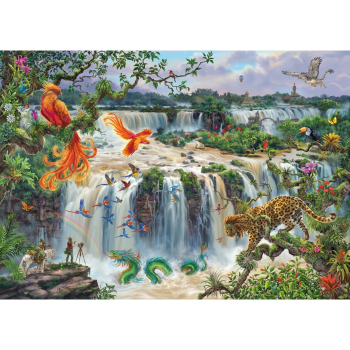 Puzzle Ravensburger-01090 Fantastique Chute d'Eau d'Iguazú