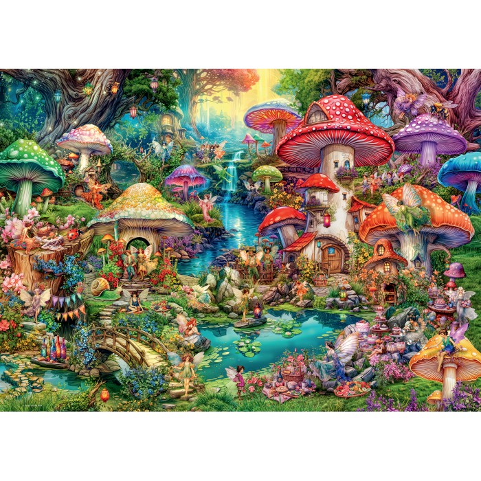 Puzzle  Ravensburger-01258 Le Village de Champignons - Aimee Stewart