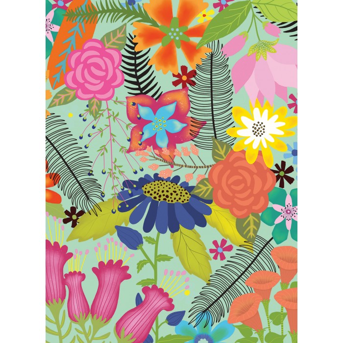 Puzzle  Ravensburger-01382 Jungle de Fleurs
