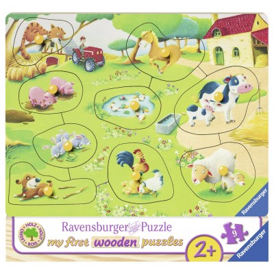 Ravensburger-03683 Puzzle en Bois - Animaux de la Ferme