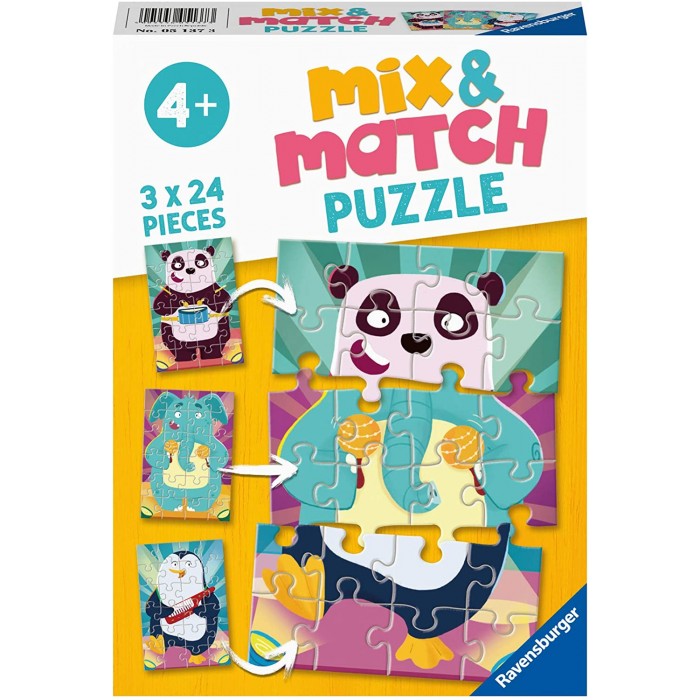  Ravensburger-05137 Mix and Match Puzzles - Funny Animals