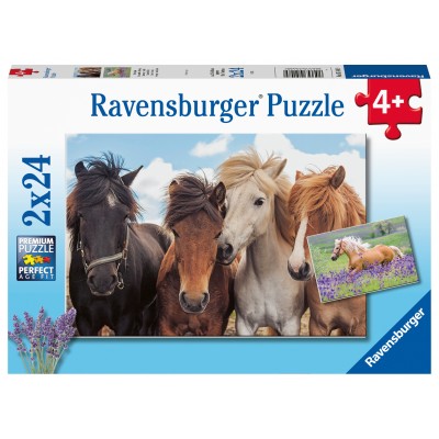 Ravensburger-05148 2 Puzzles - Chevaux