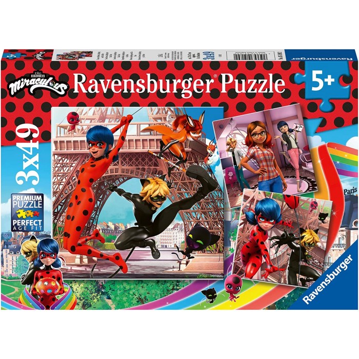 Ravensburger-05189 3 Puzzles - Lady Bug