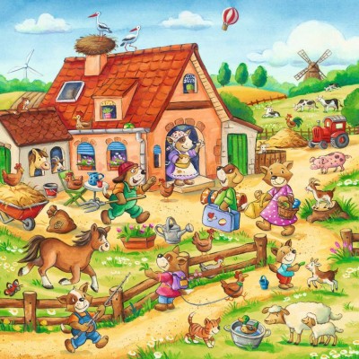 Ravensburger-05249 3 Puzzles - Vacances à la Campagne