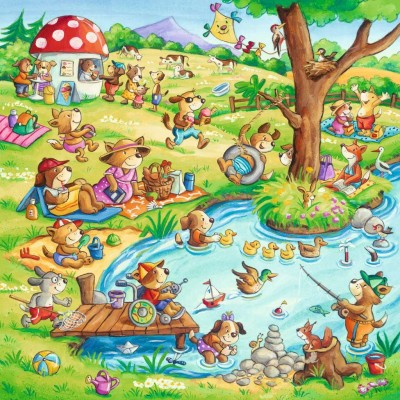 Ravensburger-05249 3 Puzzles - Vacances à la Campagne