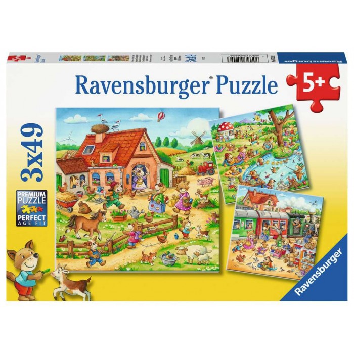  Ravensburger-05249 3 Puzzles - Vacances à la Campagne