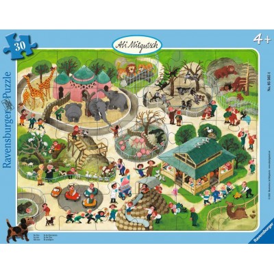 Ravensburger-05565 Puzzle Cadre - Au Zoo