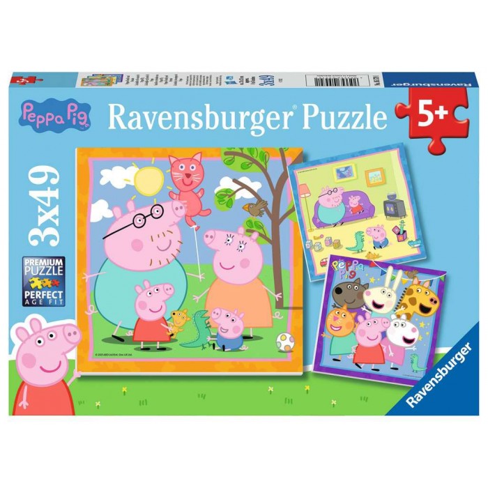 Ravensburger-05579 3 Puzzles - Peppa Pig