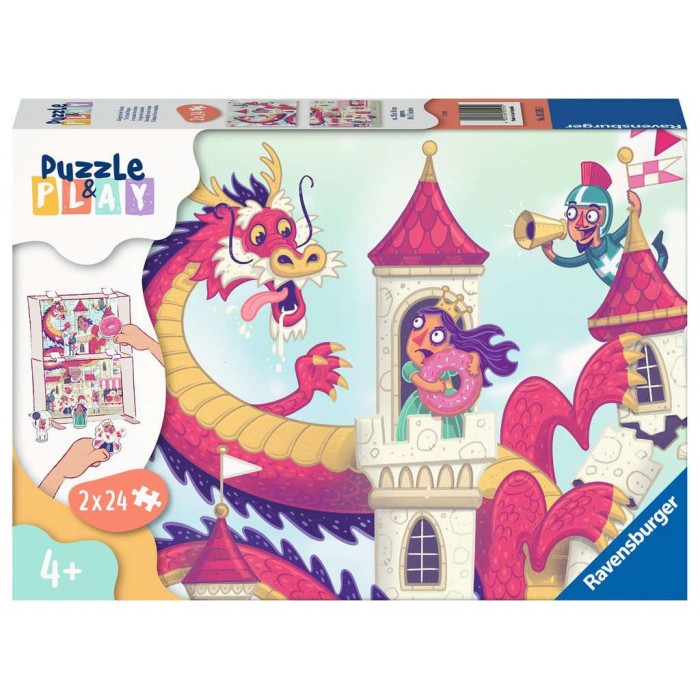  Ravensburger-05595 2 Puzzles - Puzzle & Play - Royaume des Beignets