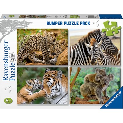 Ravensburger-05624 4 Puzzles - Animaux Sauvages