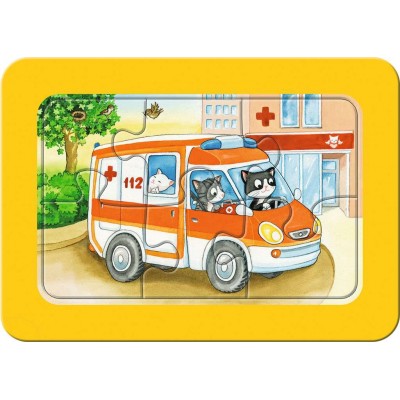 Ravensburger-05630 Puzzle Cadre - 3 Puzzles - Animaux en action