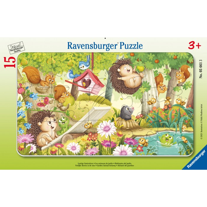 Puzzle Ravensburger-05661 Animaux de jardin amusants