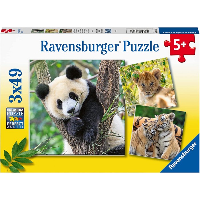 Ravensburger-05666 3 Puzzles - Panda, Tigre et Lion