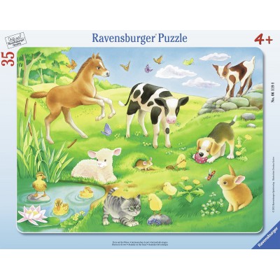 Ravensburger-06119 Puzzle Cadre - Animaux dans le Pré