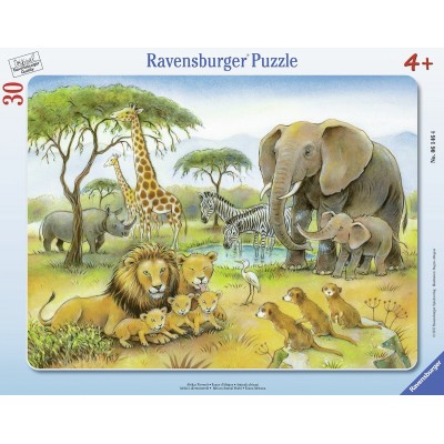 Ravensburger-06146 Puzzle Cadre - Animaux d'Afrique