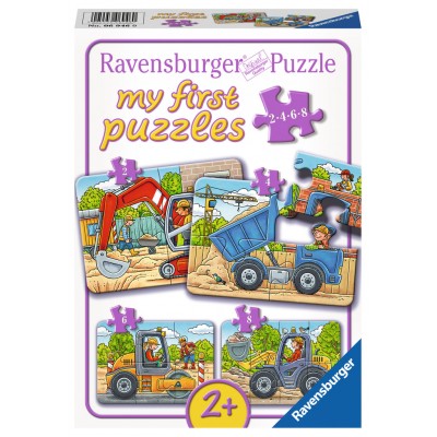 Ravensburger-06946 4 Puzzles - My first Puzzles - Mes Véhicules de Construction Préférés