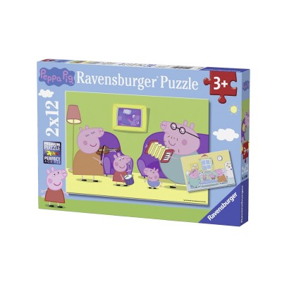 Ravensburger-07596 2 Puzzles - Peppa Pig