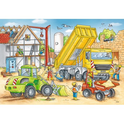 Ravensburger-07800 2 Puzzles - Construction