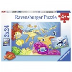  Ravensburger-07815 2 Puzzles - Monde Sous-marin Coloré