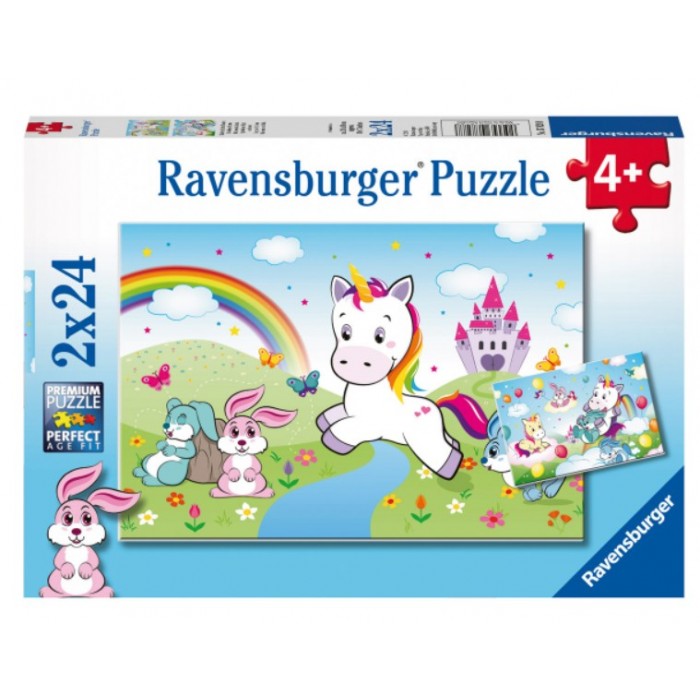  Ravensburger-07828 2 Puzzles - Fabuleuse Licorne