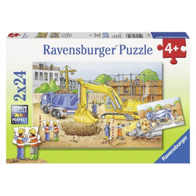 Ravensburger-08899 2 Puzzles - Sur le Chantier BTP