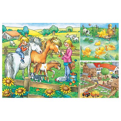 Ravensburger-09293 3 Puzzles - Animaux de la ferme