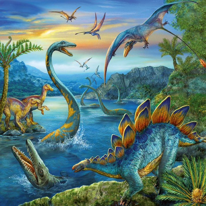 Ravensburger-09317 3 Puzzles - Fascination des Dinosaures