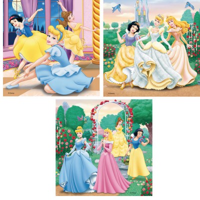 Ravensburger-09411 3 Puzzles - Les Princesses Disney