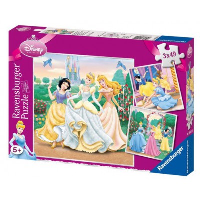 Ravensburger-09411 3 Puzzles - Les Princesses Disney