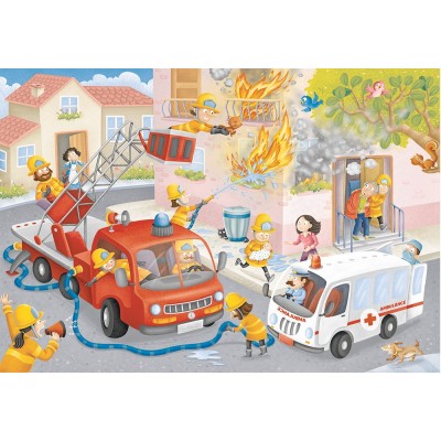 Puzzle Ravensburger-09641 Intervention des Pompiers