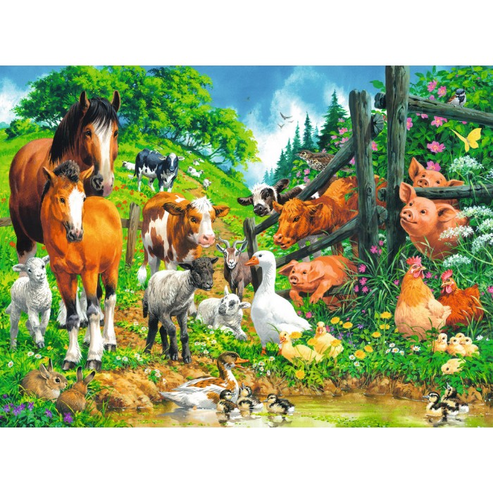 Puzzle Ravensburger-10689 Pièces XXL - Rassemblement d'Animaux