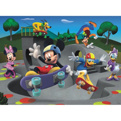Puzzle Ravensburger-10871 Mickey et ses amis font du Skateboard