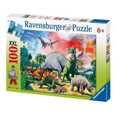 Puzzle Ravensburger-10957 Au milieu des dinosaures