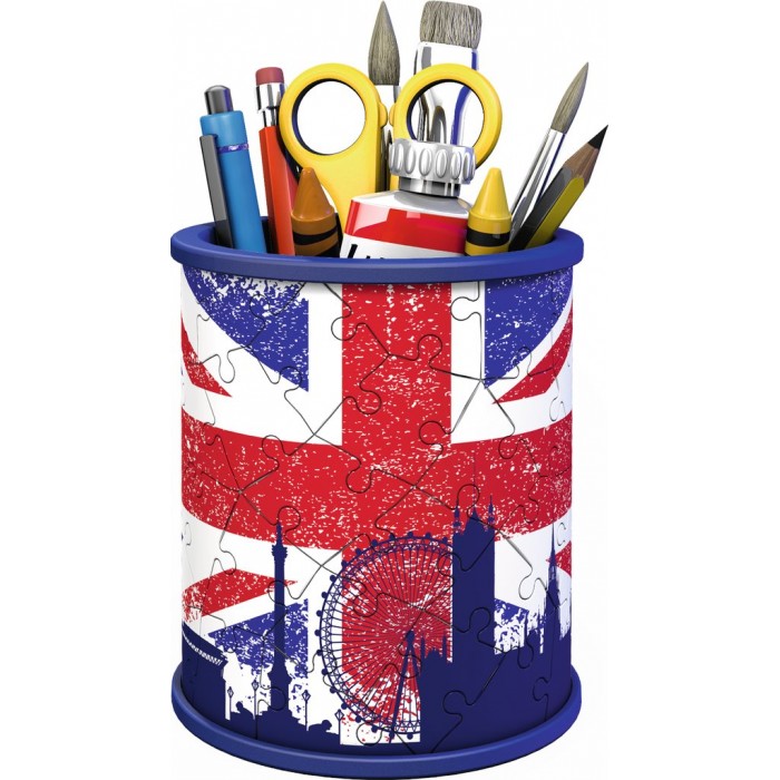 Ravensburger-11153 Puzzle 3D - Pot à Crayons - Union Jack