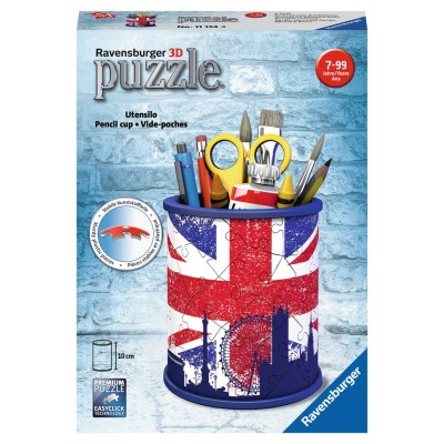 Ravensburger-11153 Puzzle 3D - Pot à Crayons - Union Jack