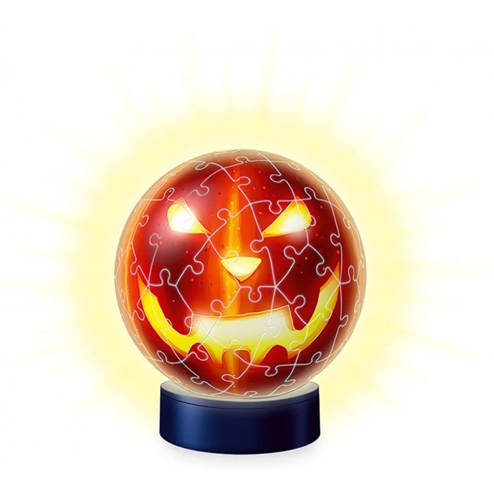 Ravensburger-11253 Puzzle 3D - Puzzle 3D Night Edition - Citrouille d'Halloween