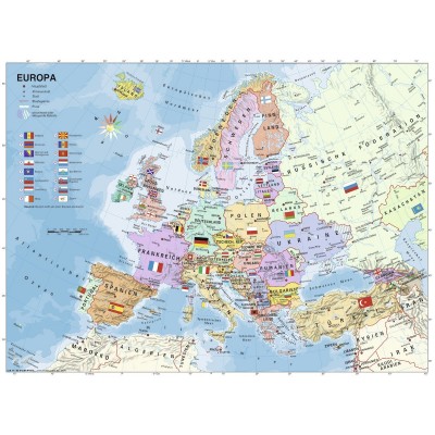 Puzzle Ravensburger-12837 Pièces XXL - Carte de l'Europe en Allemand