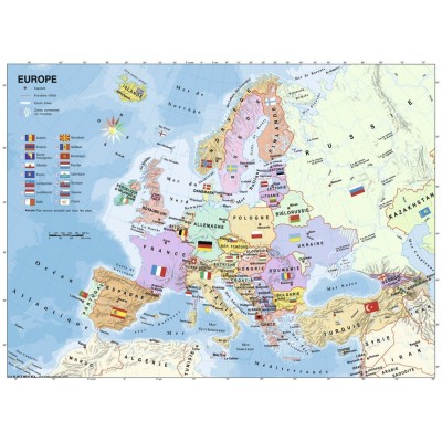 Puzzle Ravensburger-12841 Pièces XXL - Carte d'Europe