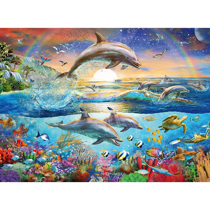 Puzzle  Ravensburger-12895 Pièces XXL - Dolphin Paradise