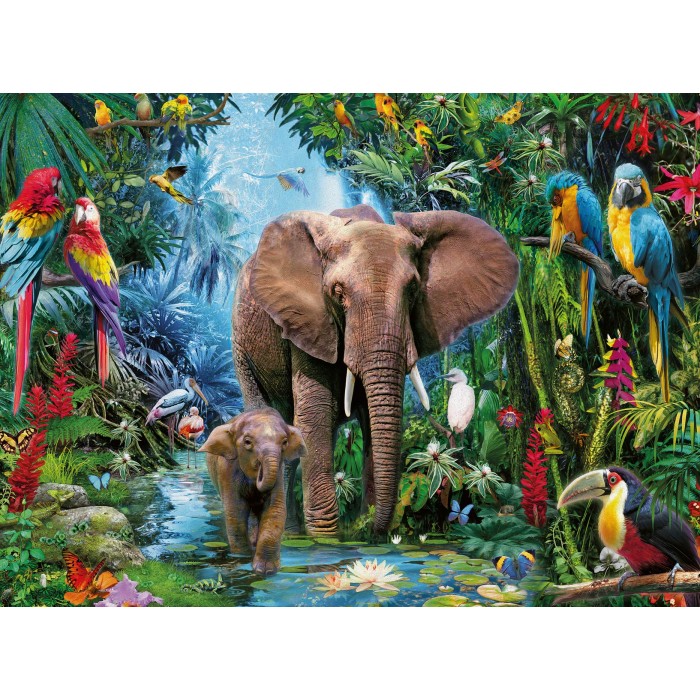 Puzzle  Ravensburger-12901 Pièces XXL - Éléphants