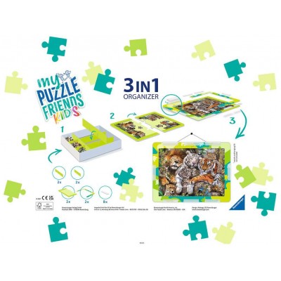 Puzzle Ravensburger-13265 Boîte de Tri 3 en 1 - 100 - 300 Pièces XXL - Green