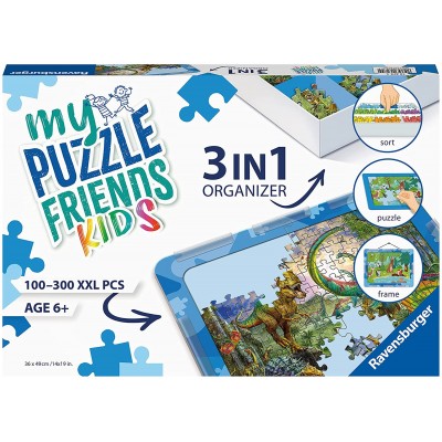 Puzzle Ravensburger-13274 Boîte de Tri 3 en 1 - 100 - 300 Pièces XXL - Blue