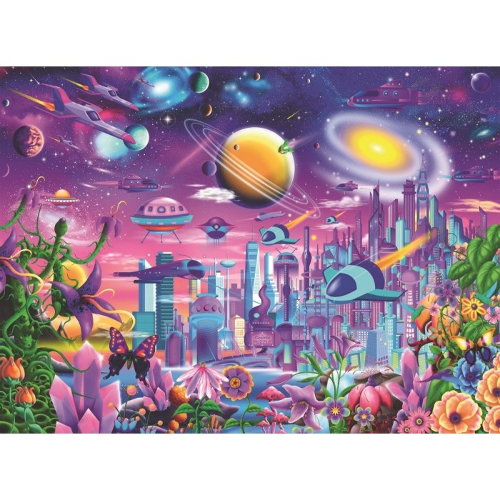 Puzzle  Ravensburger-13291 Pièces XXL - Cosmic City